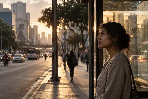 Jovem diante da cidade, imagem do artigo sobre Macabéa